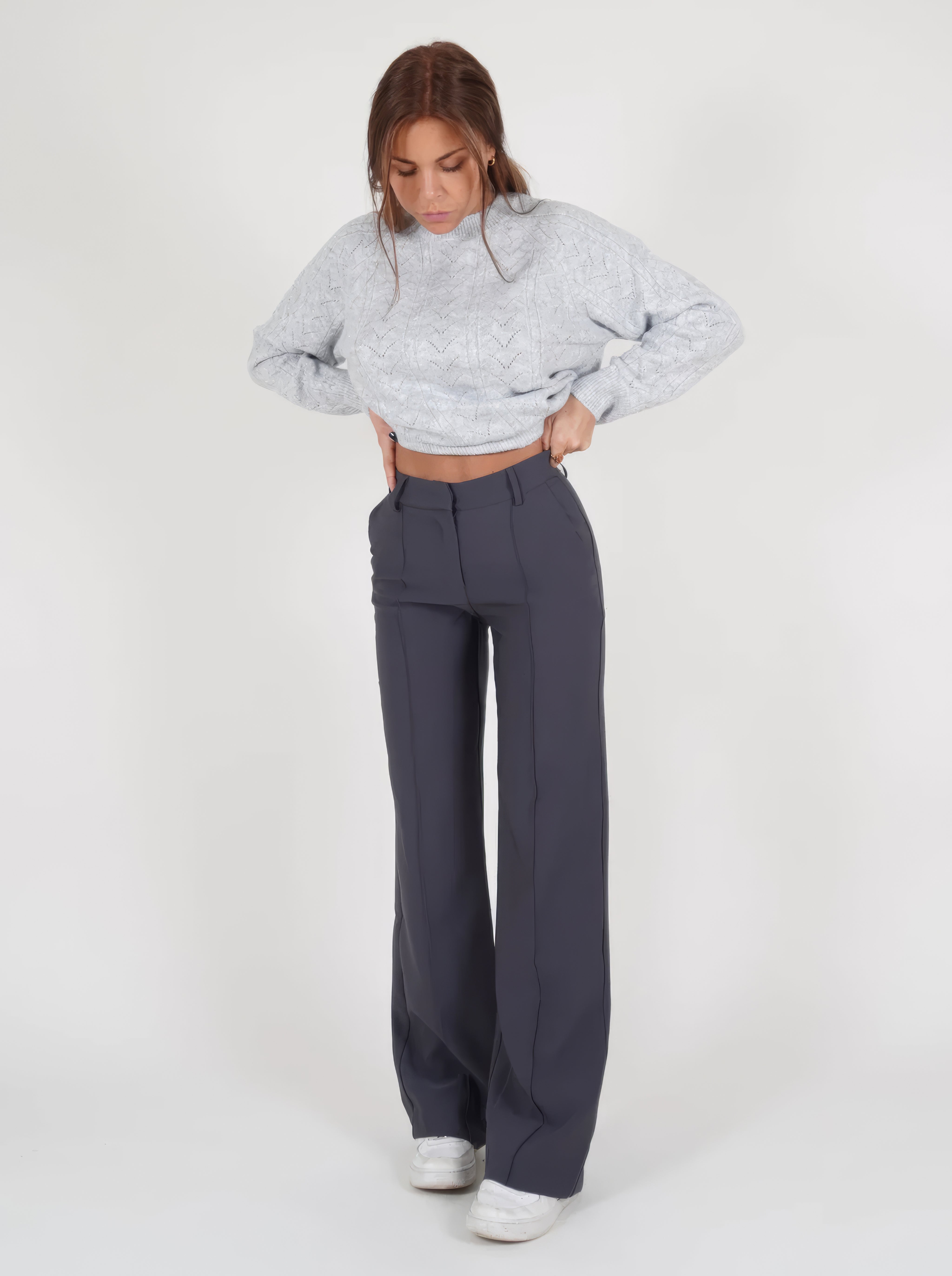 Leovy - Fashionable Women's Wide Leg Trousers