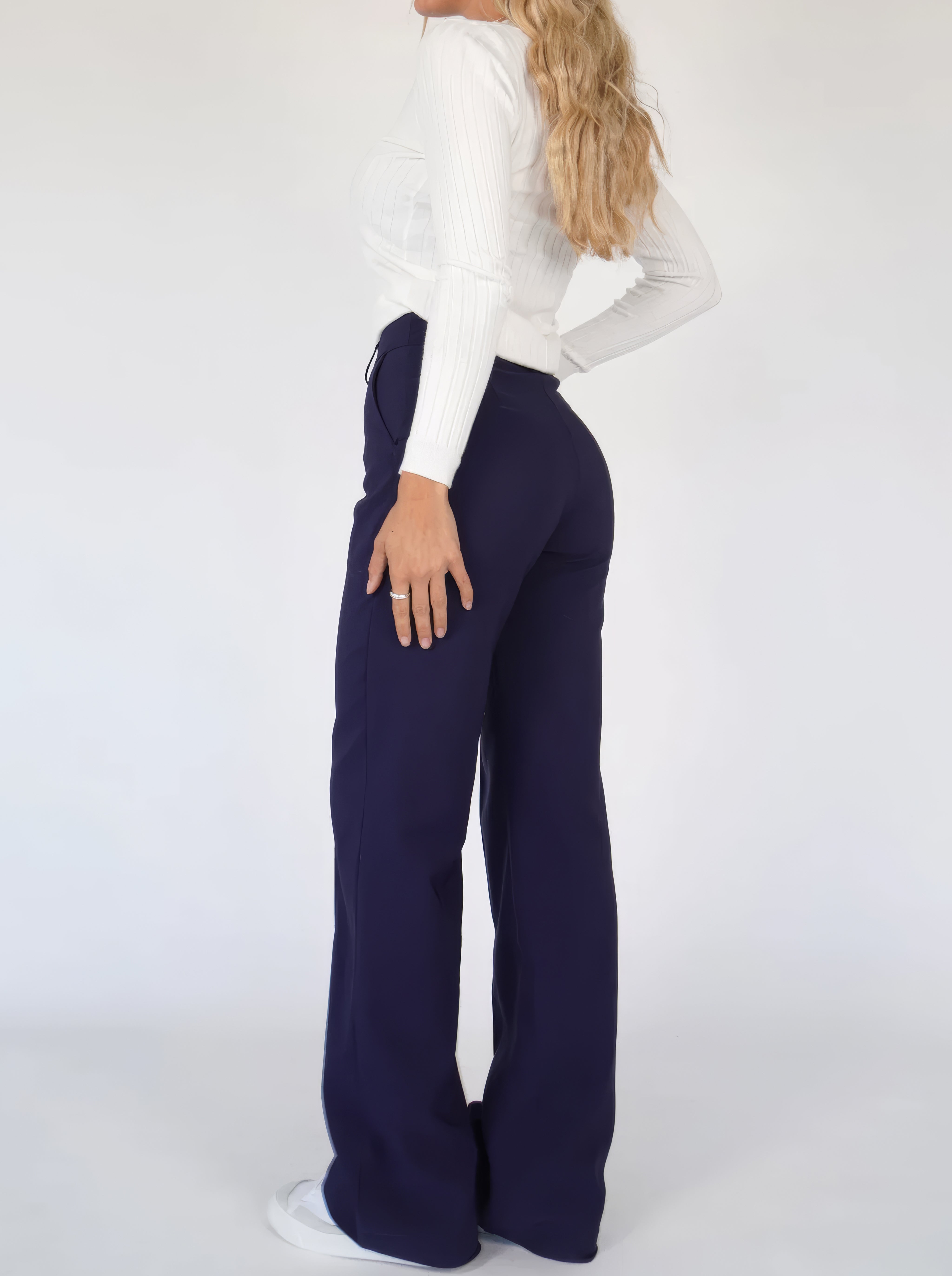 Leovy - Fashionable Women's Wide Leg Trousers