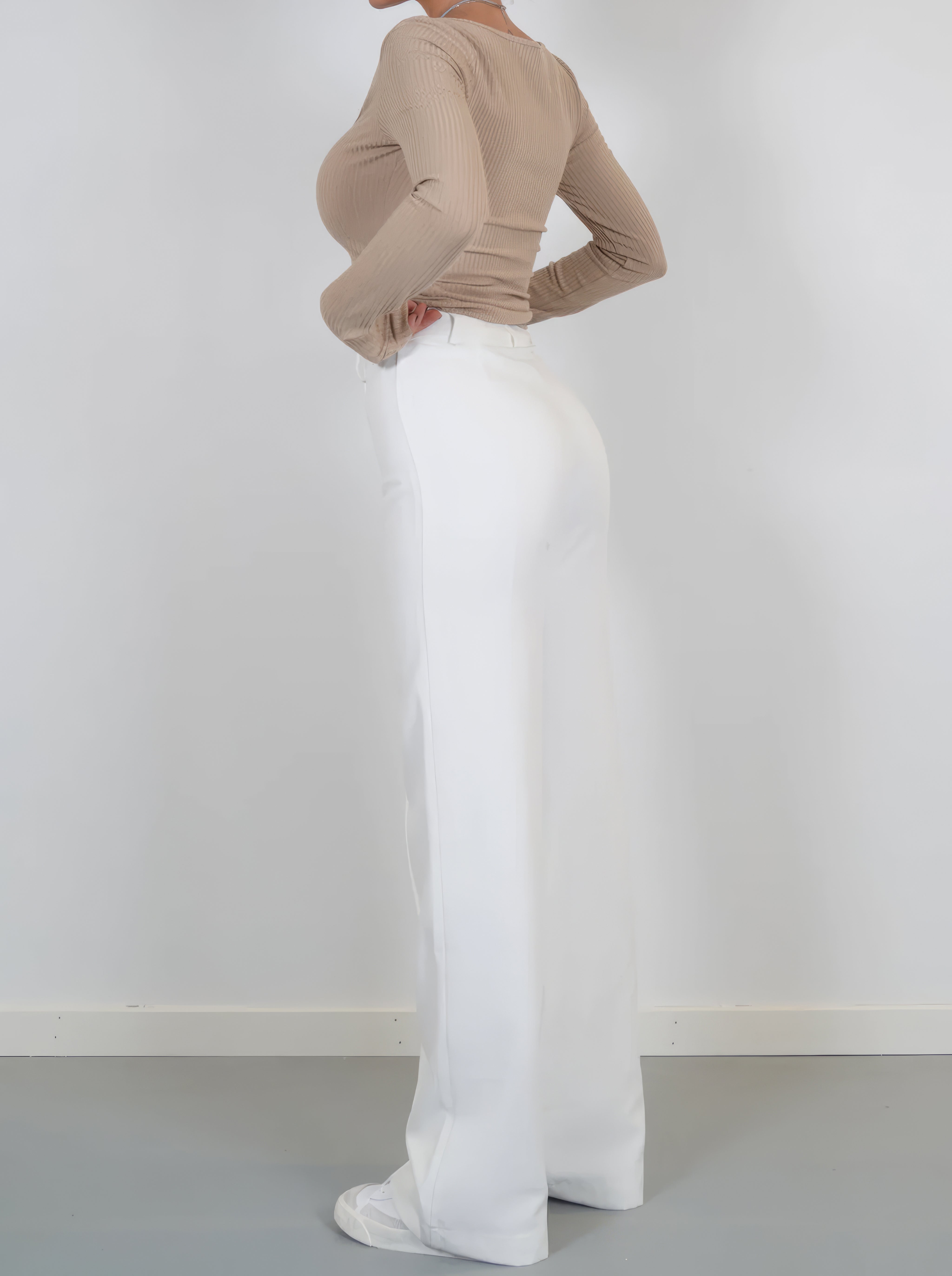 Leovy - Fashionable Women's Wide Leg Trousers