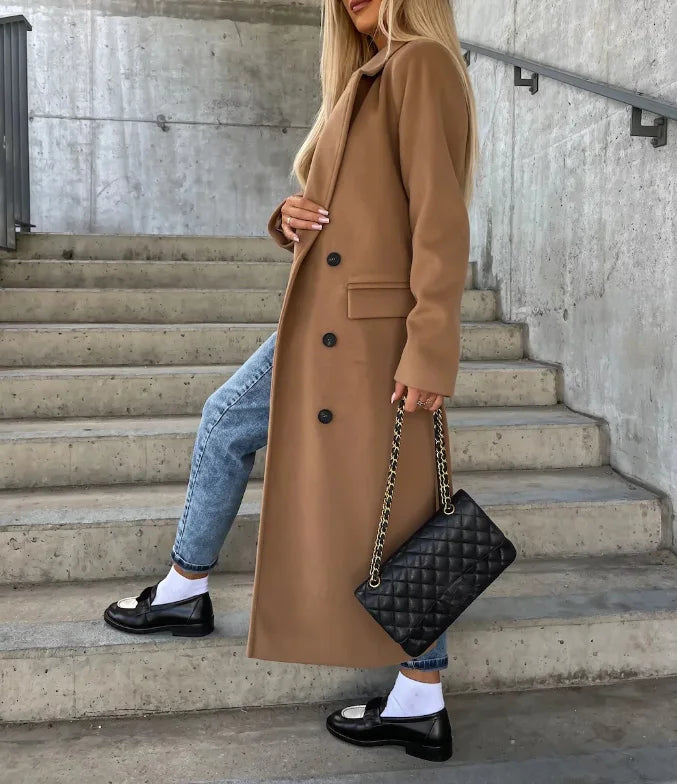 Women’s Coat with Waist Belt and Classic Fit