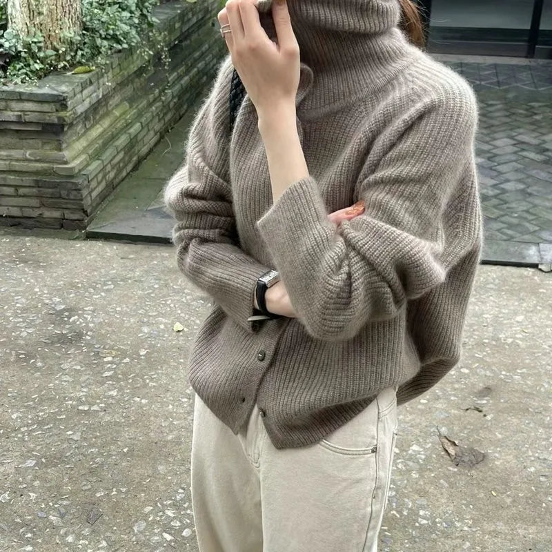 Button-Front Sweater for Women