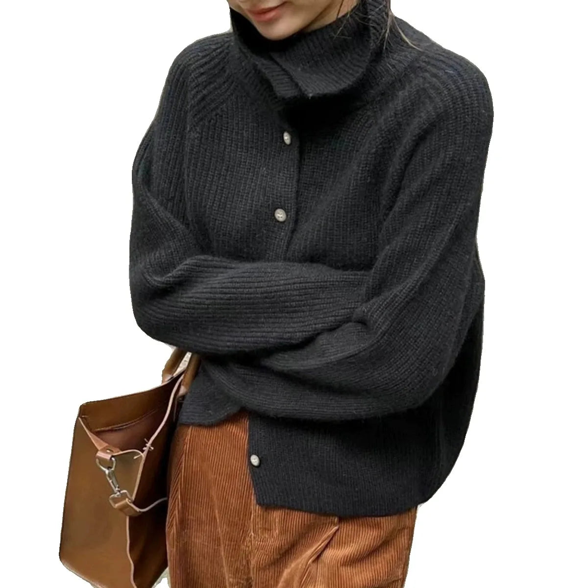Button-Front Sweater for Women