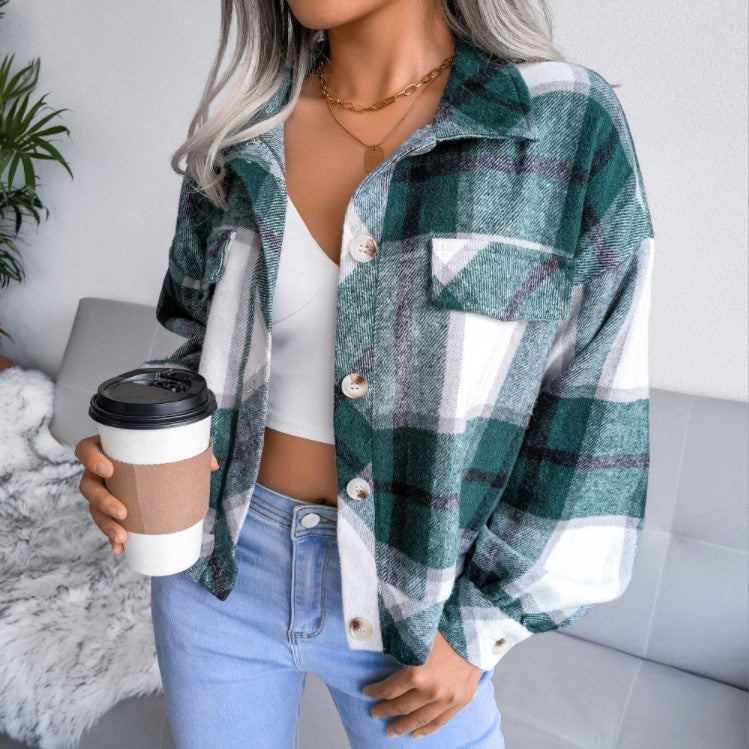Women’s Jacket With Distinct Checkered Motif