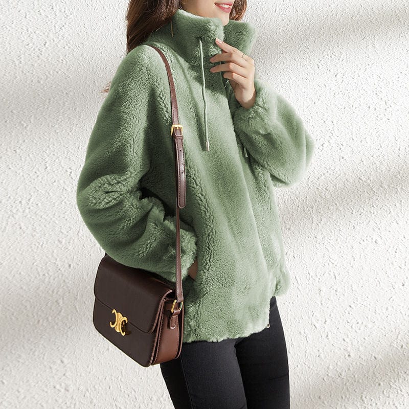 Women’s Jacket With High Collar And Zip Front