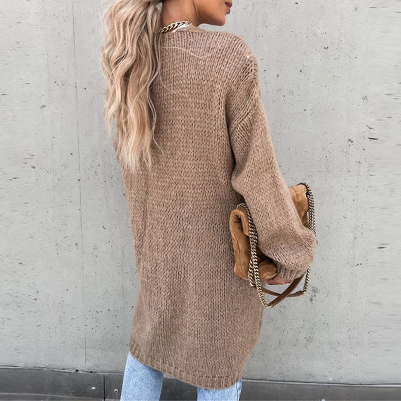 Women’s Open-Front Buttoned Cardigan