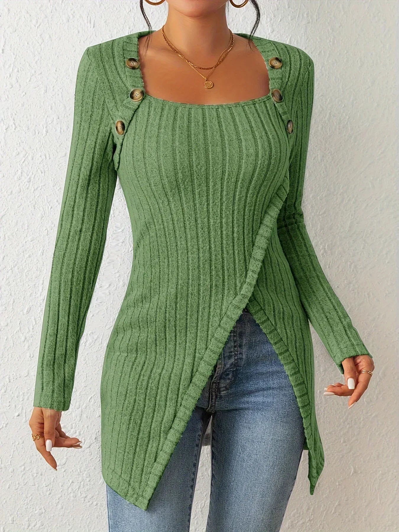 Emilia - Elegant Long Asymmetric Sweater for Women