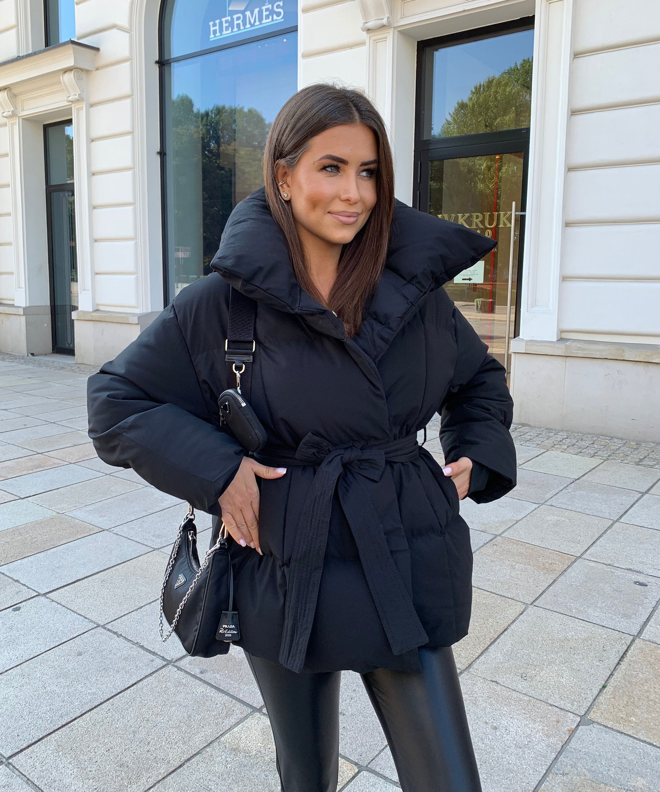 Women’s Belted Jacket in Black