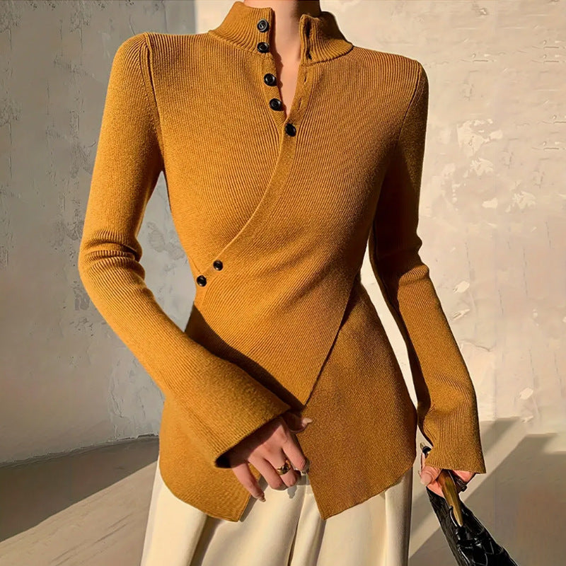 Maya | Women's Mock Neck Wrap Sweater 1