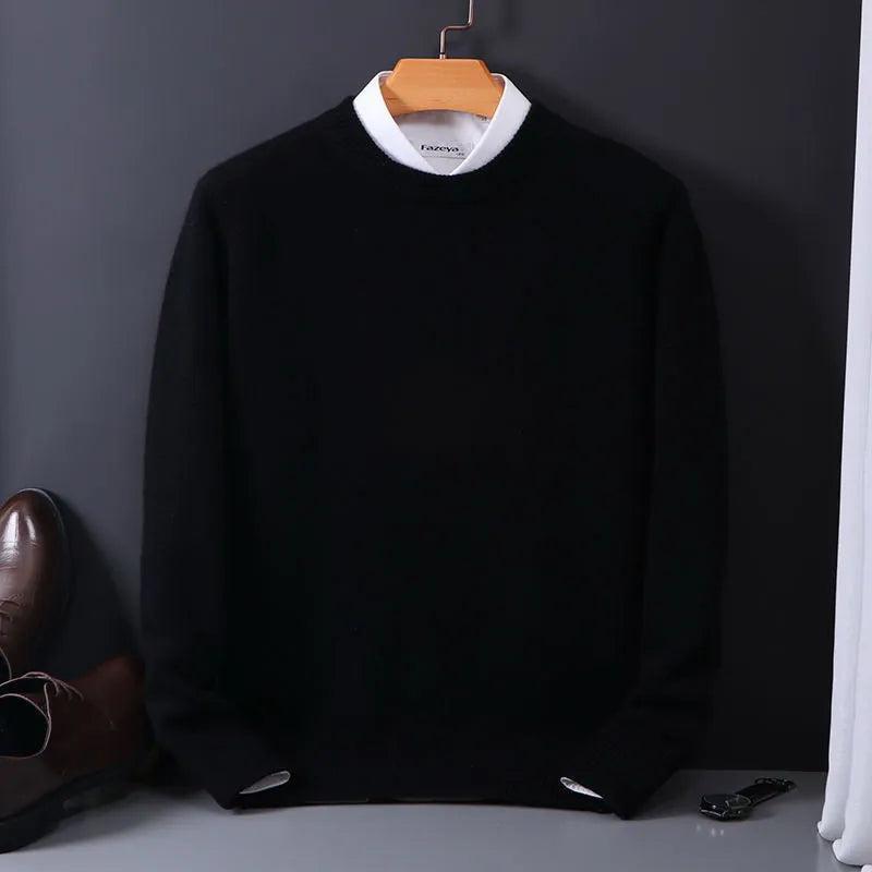 Men’s Crew-Neck Knit Jumper with Ribbed Trims
