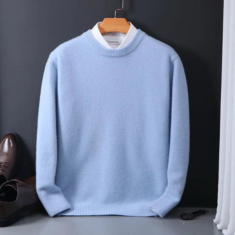 Men’s Crew-Neck Knit Jumper with Ribbed Trims