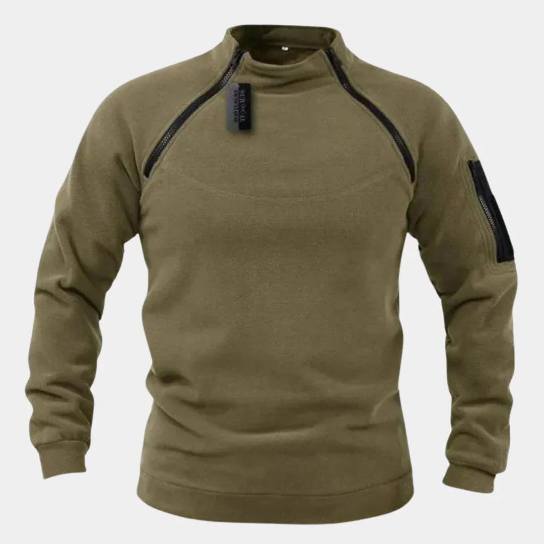 Men’s Fleece Pullover Sweatshirt with Zip Detail