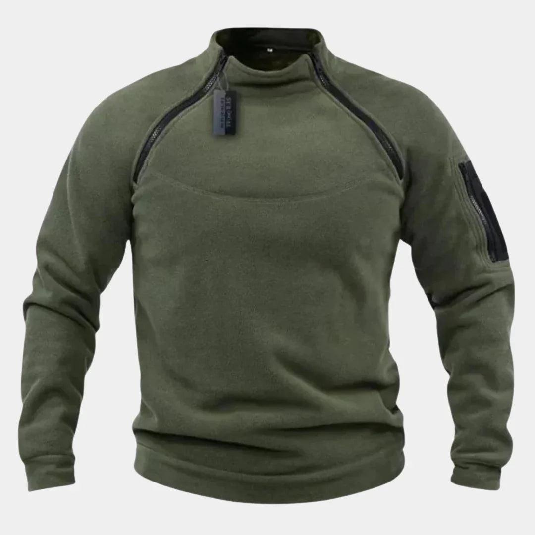 Men’s Fleece Pullover Sweatshirt with Zip Detail