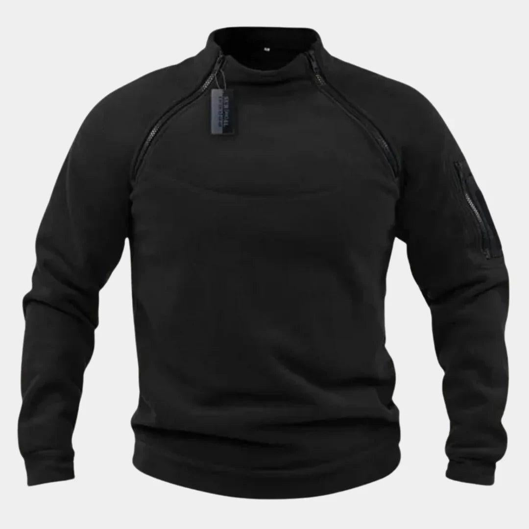 Men’s Fleece Pullover Sweatshirt with Zip Detail