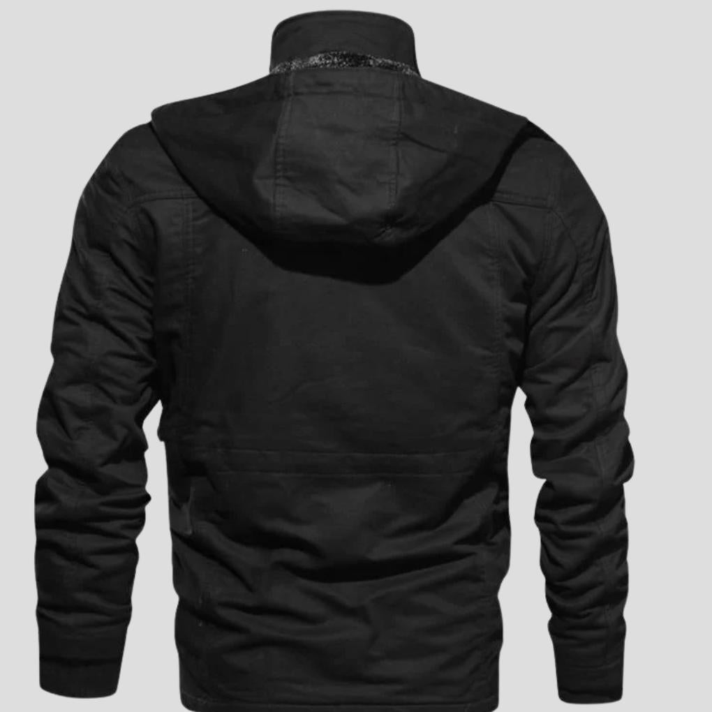 Men’s Lined Winter Jacket with Button Flap Pockets