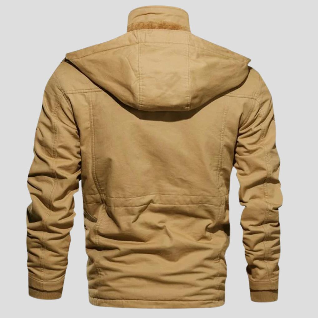 Men’s Lined Winter Jacket with Button Flap Pockets