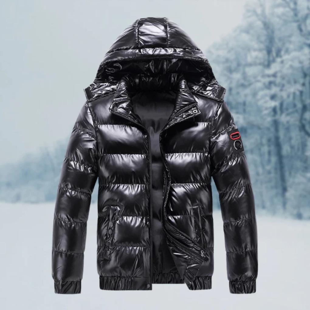 Men’s Puffer Hooded Winter Jacket with Zip Front