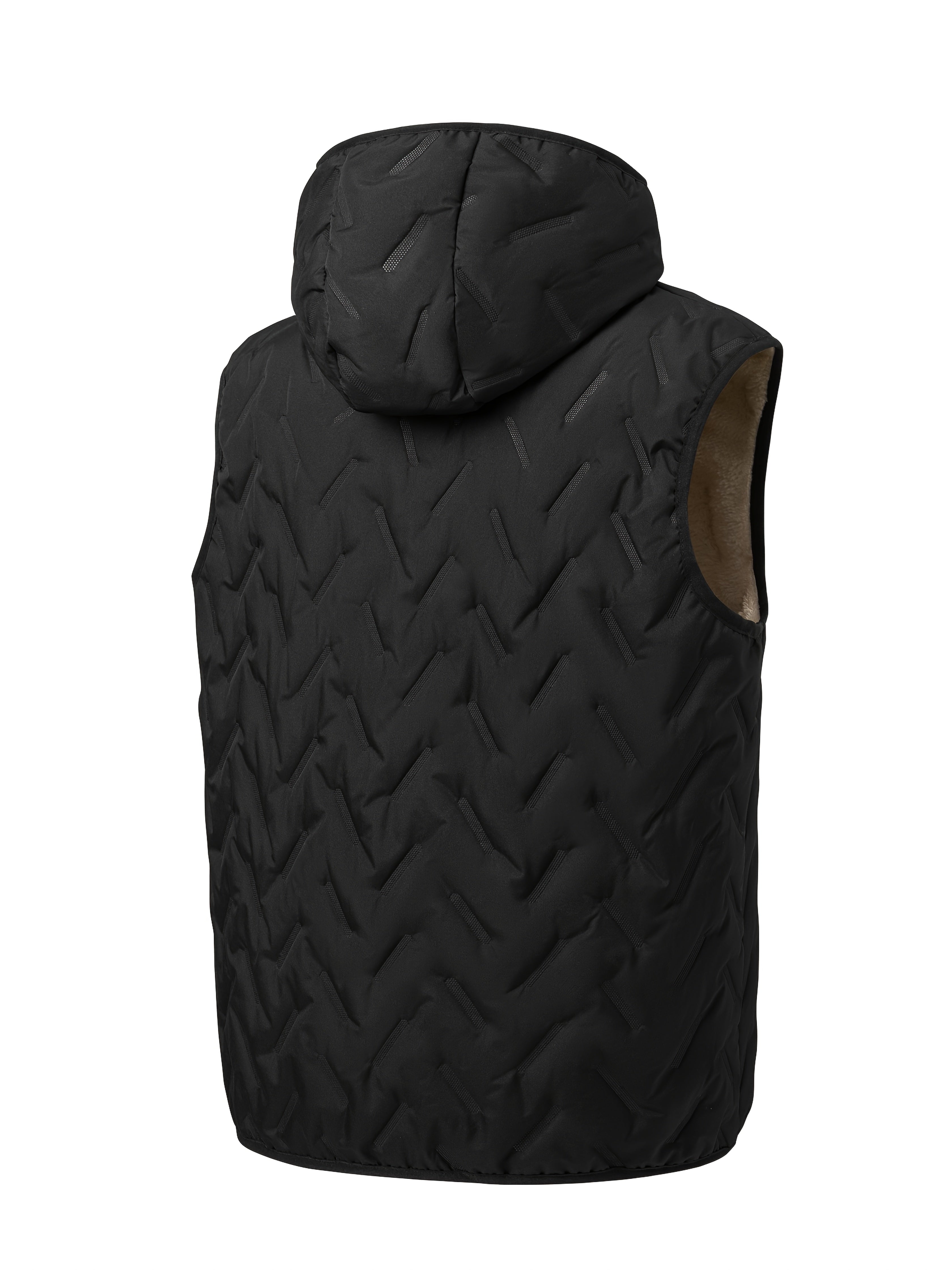 Men’s Quilted Hooded Vest with Fleece Lining
