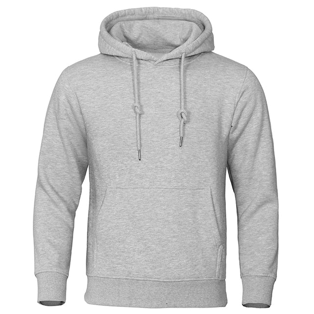 Men’s Solid Pullover Hoodie with Drawstring Hood