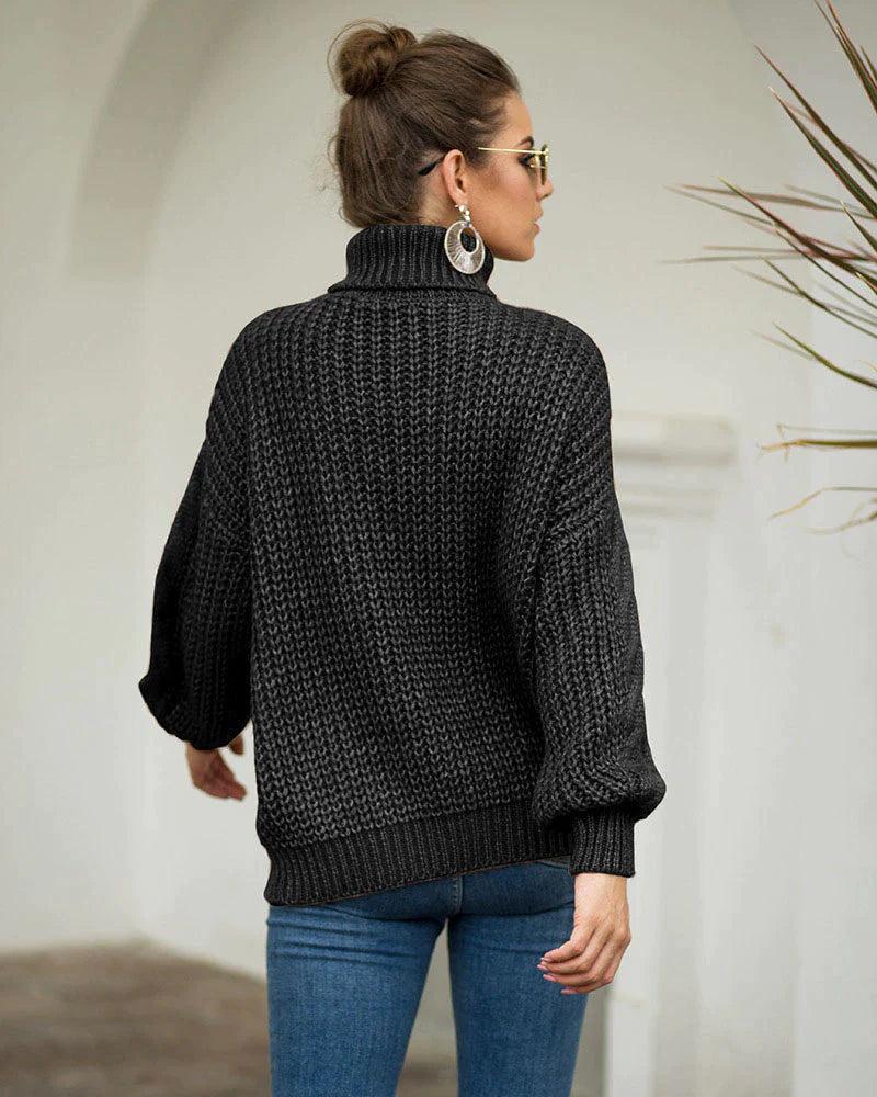 Women's Cable Knit Turtleneck Sweater