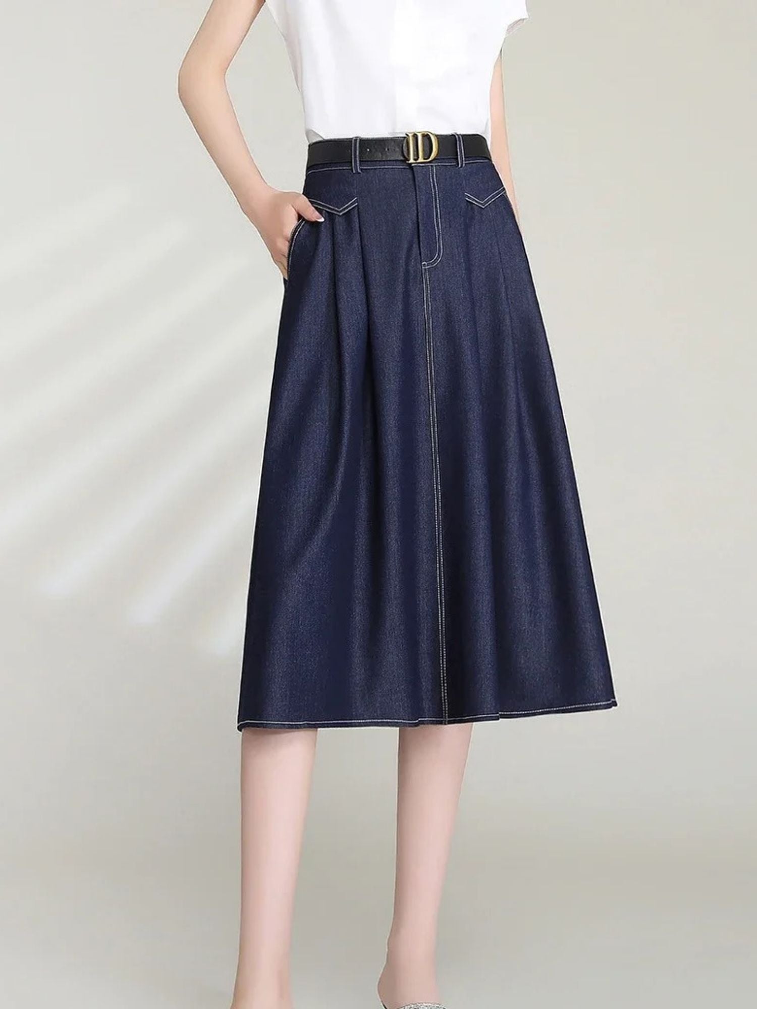 Women’s High-Waisted A-Line Denim Skirt
