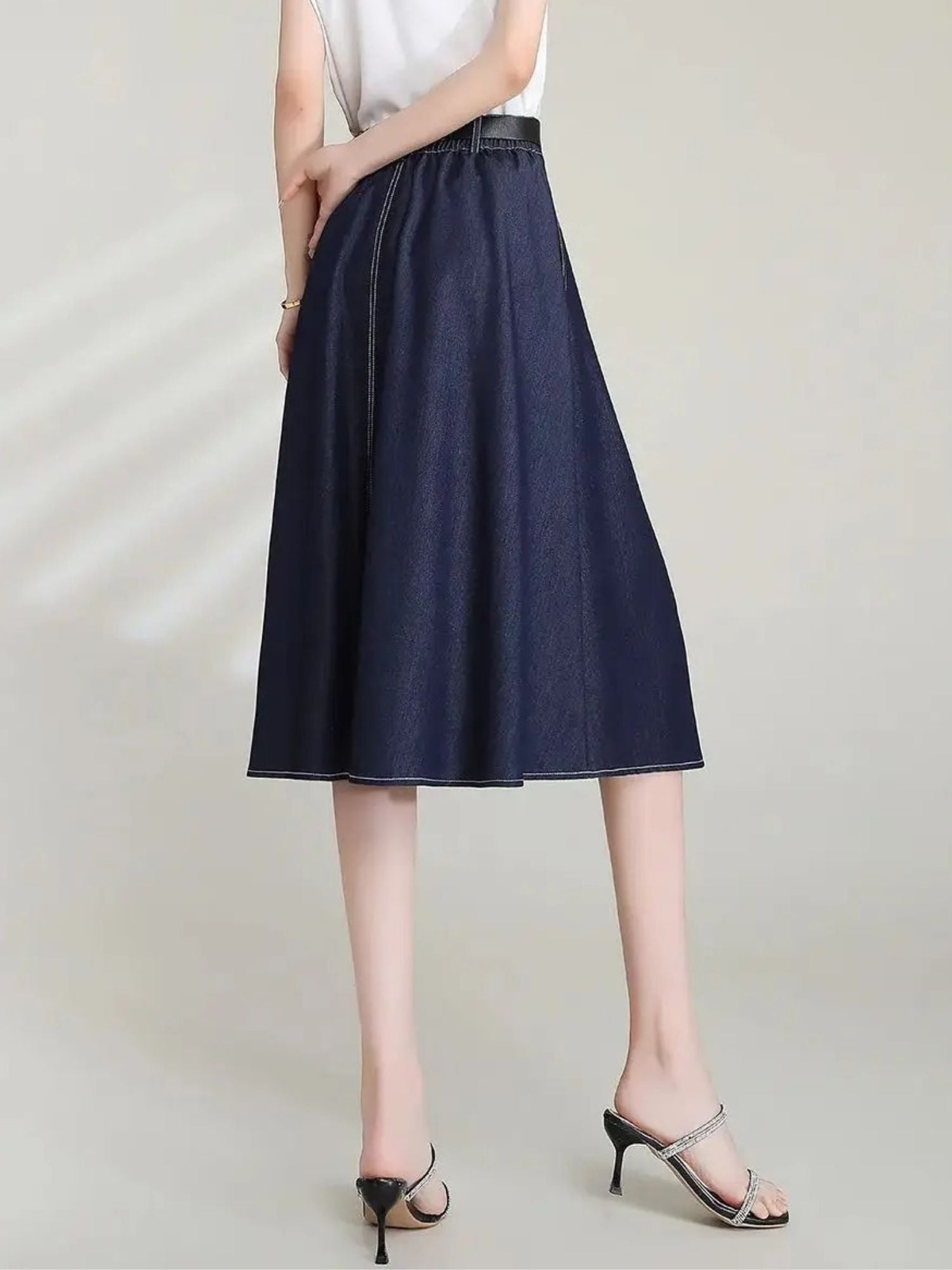 Women’s High-Waisted A-Line Denim Skirt