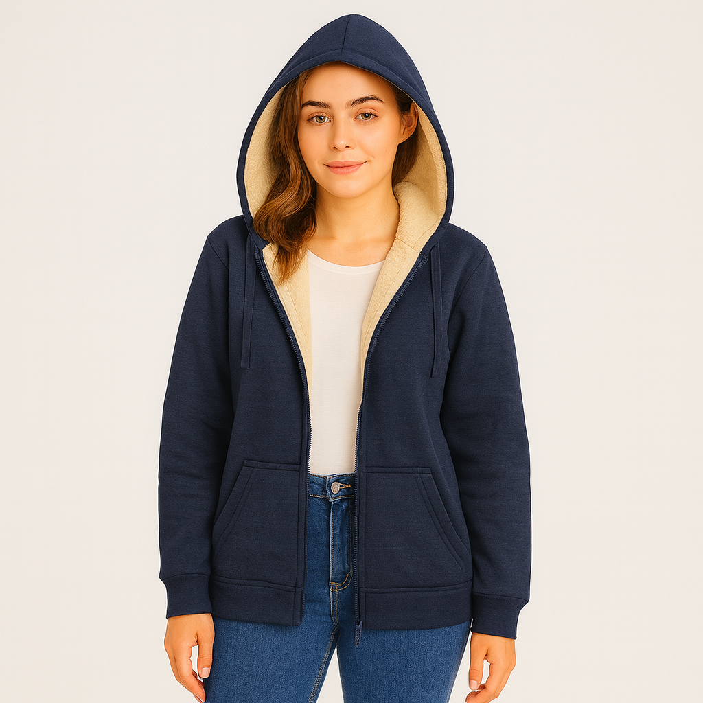 Women’s Hoodie With Full-Length Zip And Fixed Hood