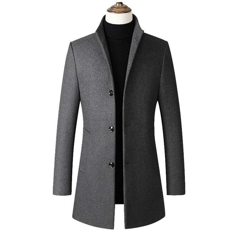 Slim Fit Blend Coat with Removable Scarf for Men