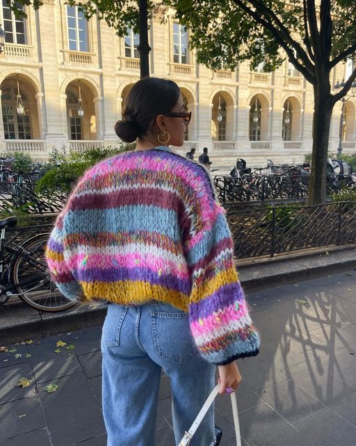 Striped Open-Front Sweater