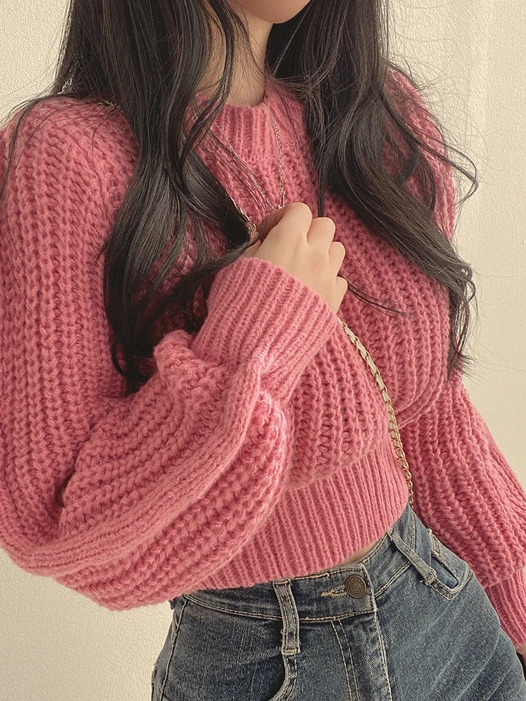 Vintage Harajuku Lantern Sleeve Sweater for Women