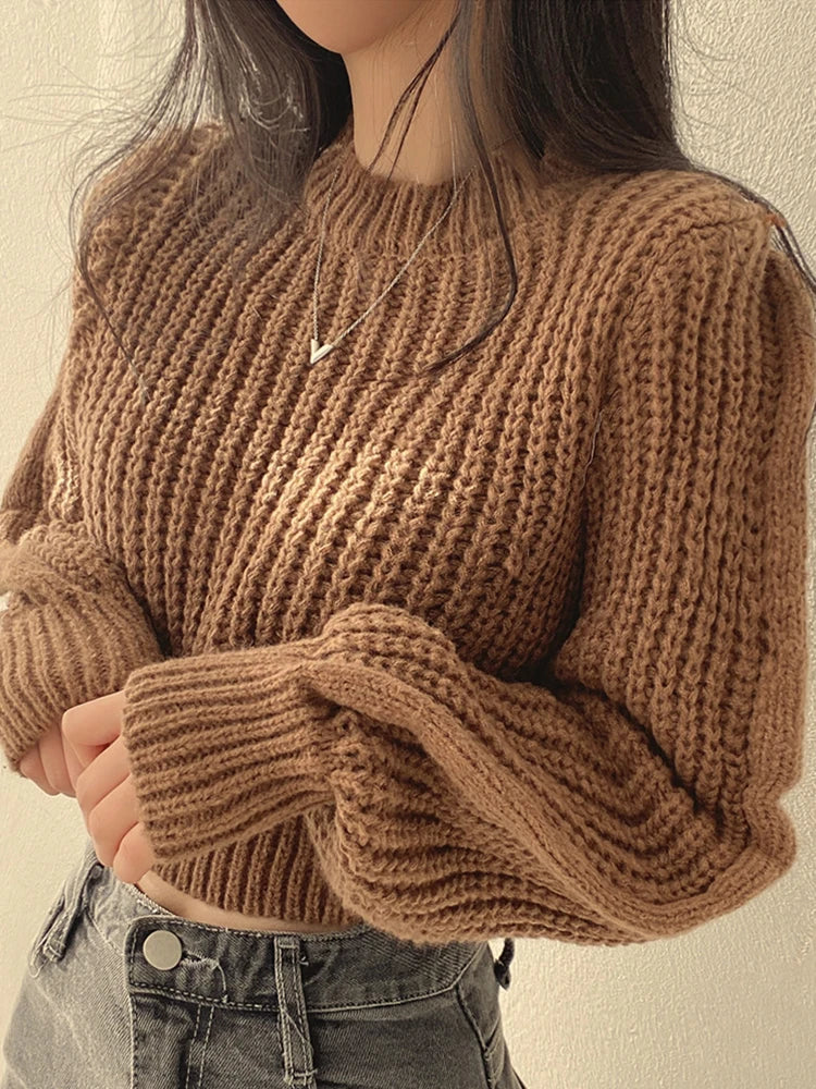 Vintage Harajuku Lantern Sleeve Sweater for Women