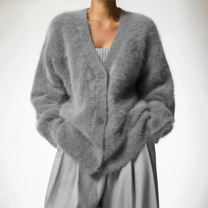 Women’s Button-Front Cardigan with V-Neck