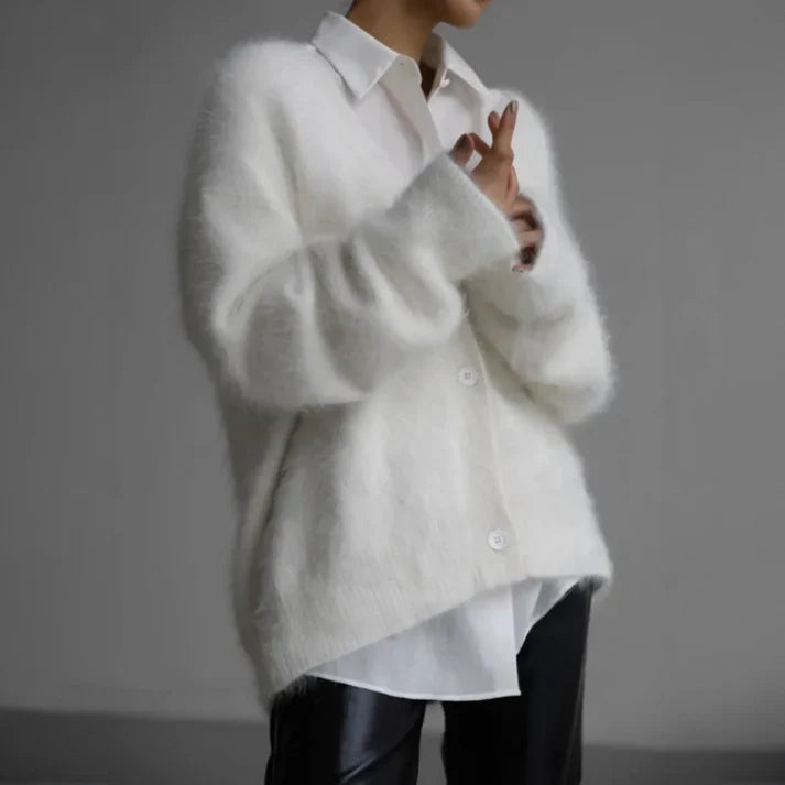 Women’s Button-Front Cardigan with V-Neck