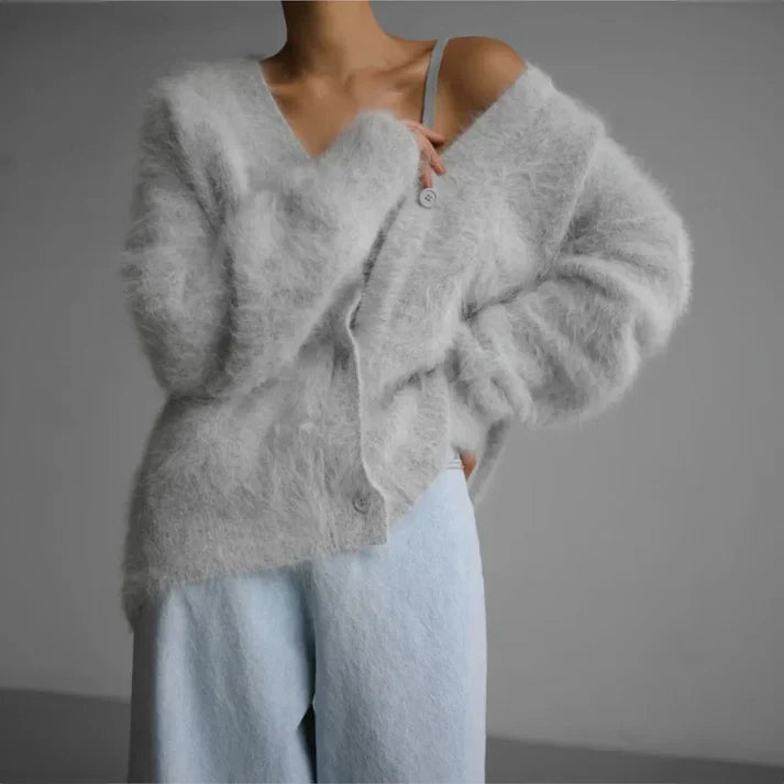 Women’s Button-Front Cardigan with V-Neck