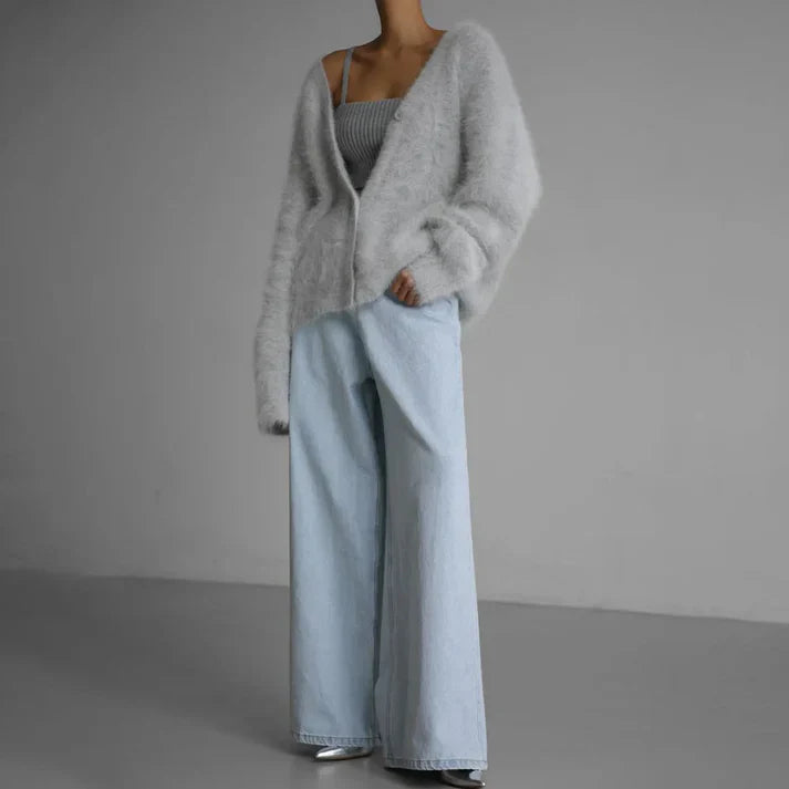 Women’s Button-Front Cardigan with V-Neck