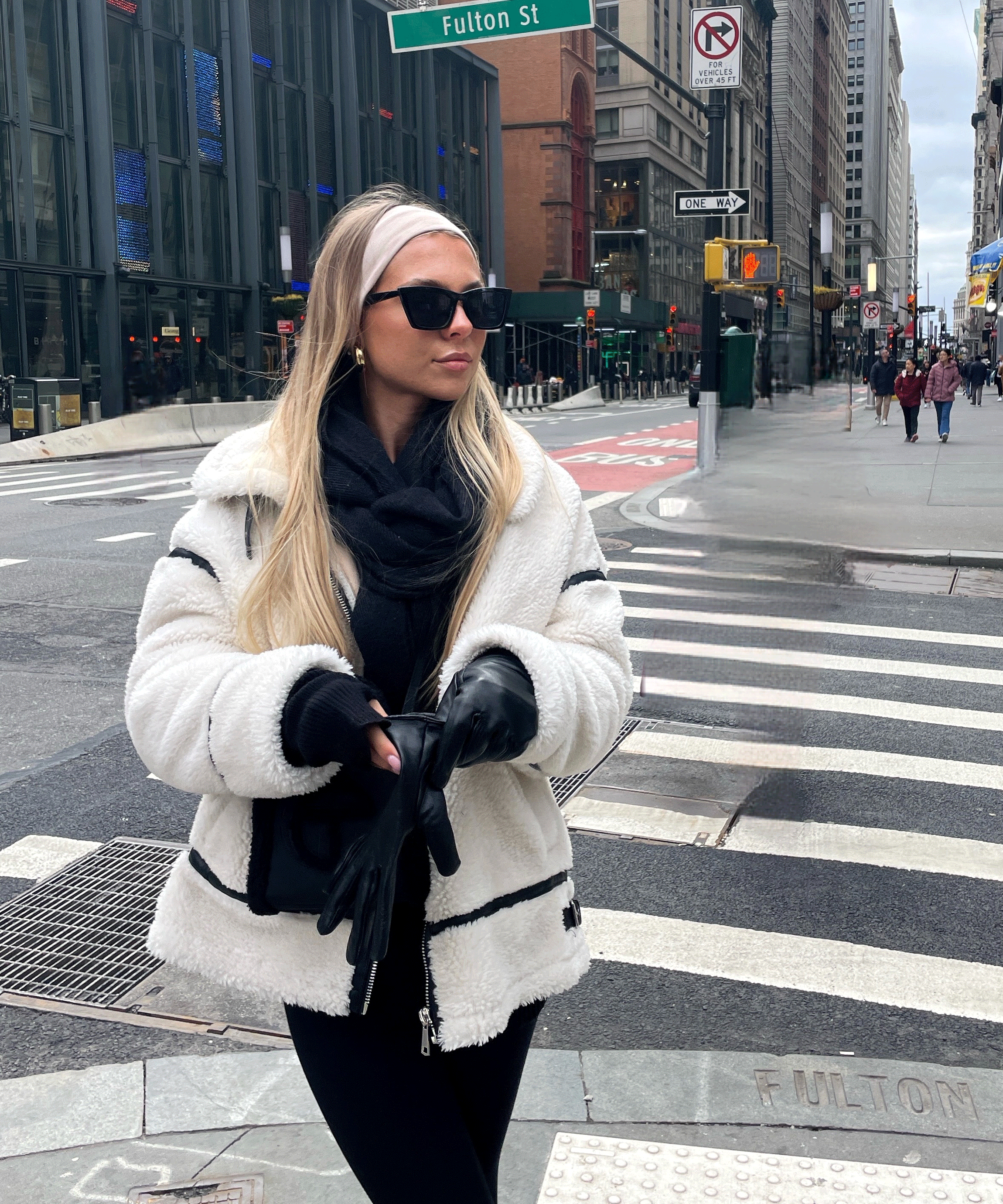 Women’s Cream Coat with Textured Collar