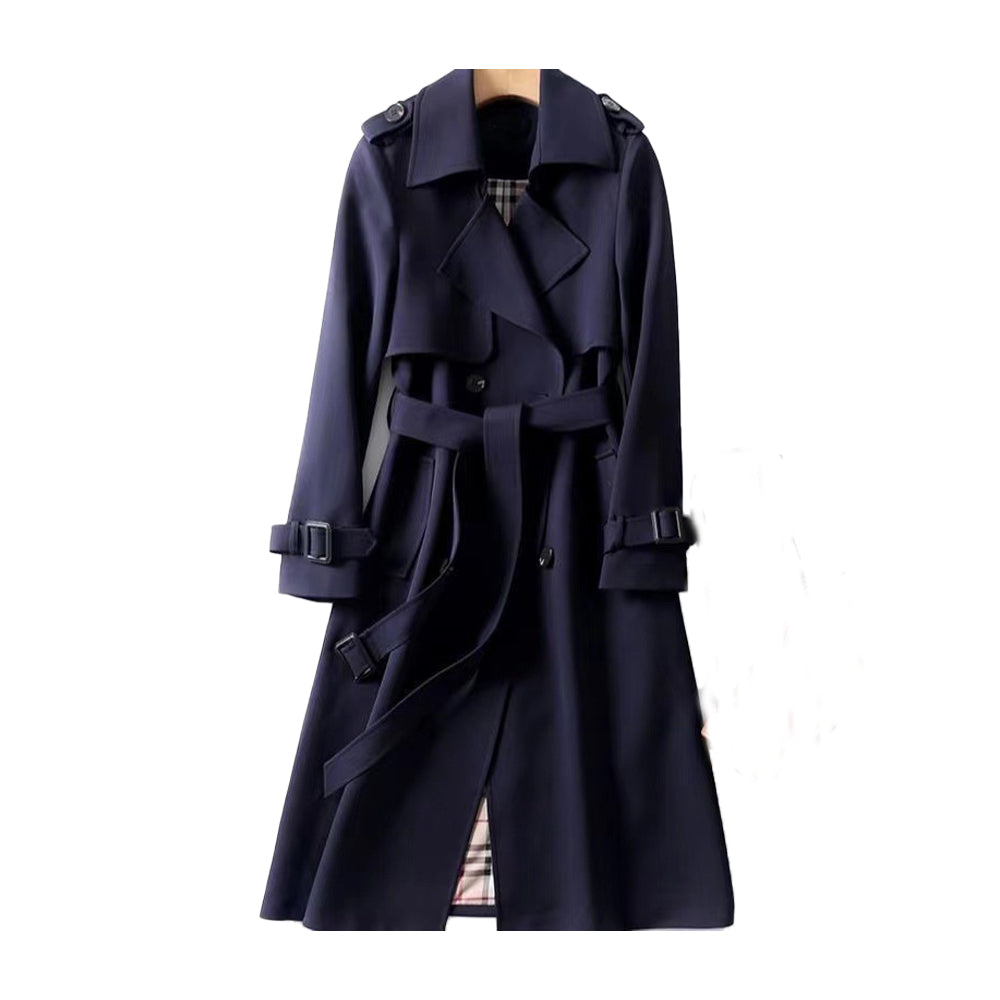 Women’s Double Button Trench Coat Classic Outerwear