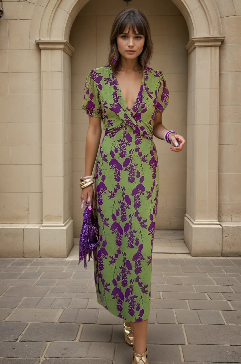 Women's Floral V-Neck Dress