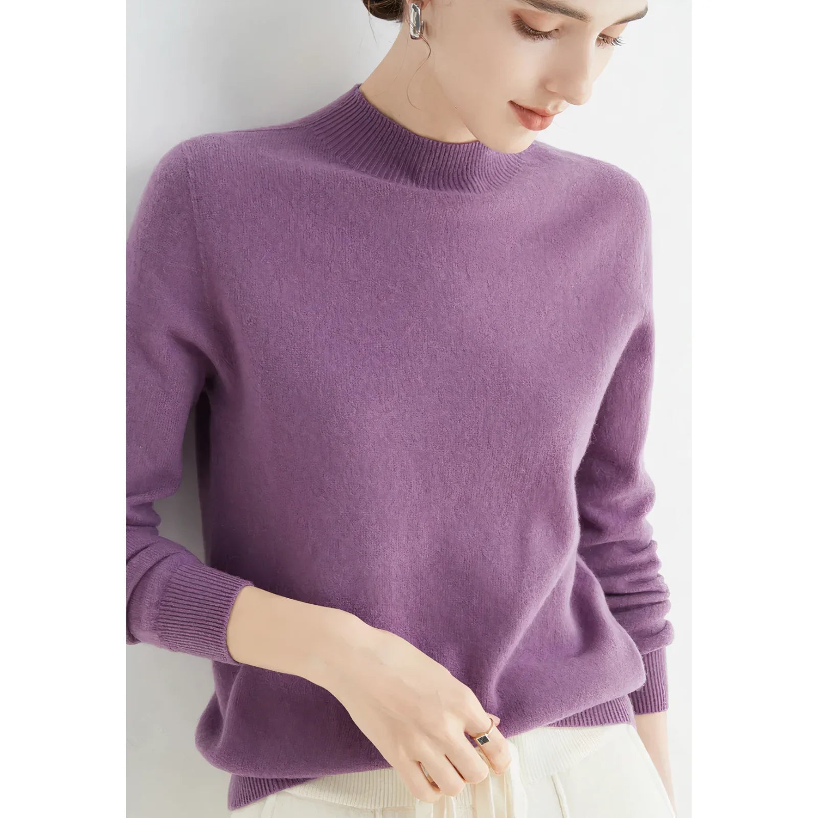Women’s Knit Sweater with V-Neck
