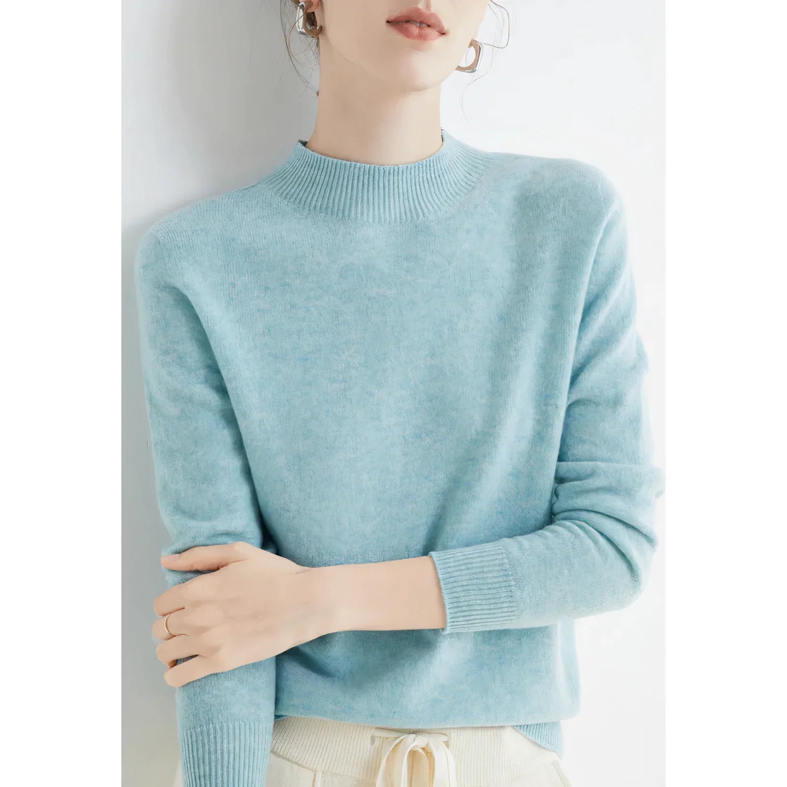 Women’s Knit Sweater with V-Neck