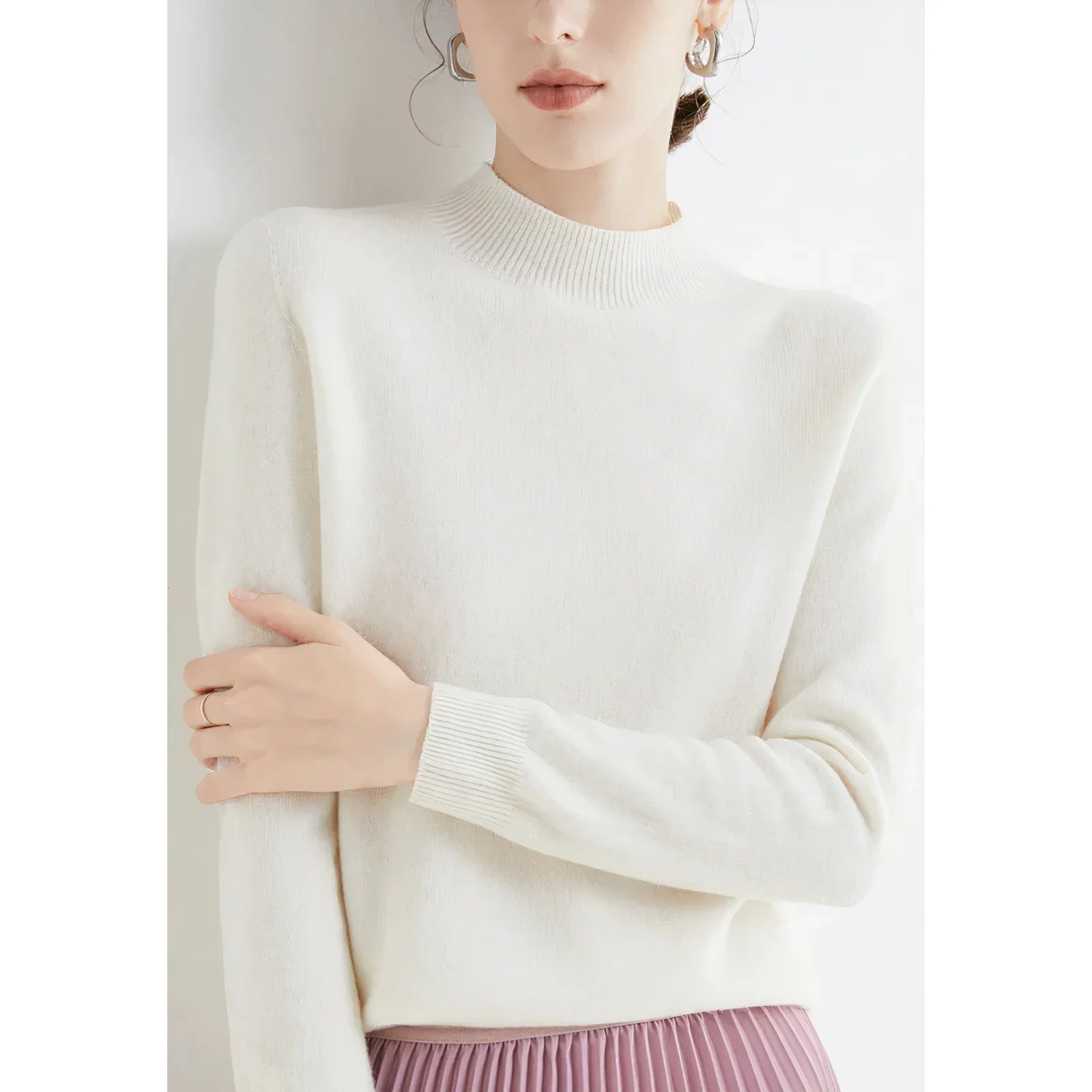 Women’s Knit Sweater with V-Neck