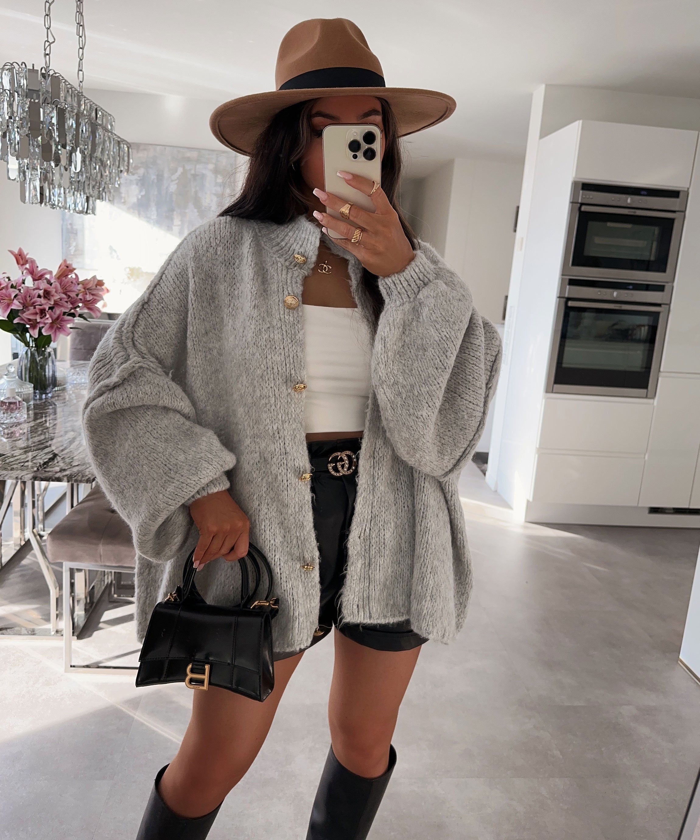 Women’s Oversized Cardigan with Gold Buttons