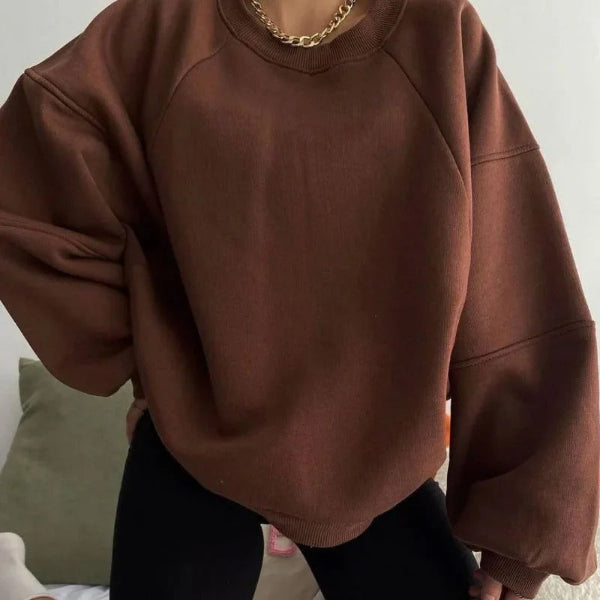 Women’s Pullover Sweater With Loose Fit And Balloon Sleeves