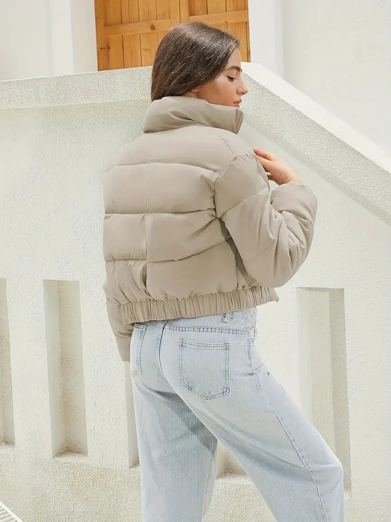 Women’s Short Puffer Bomber Jacket