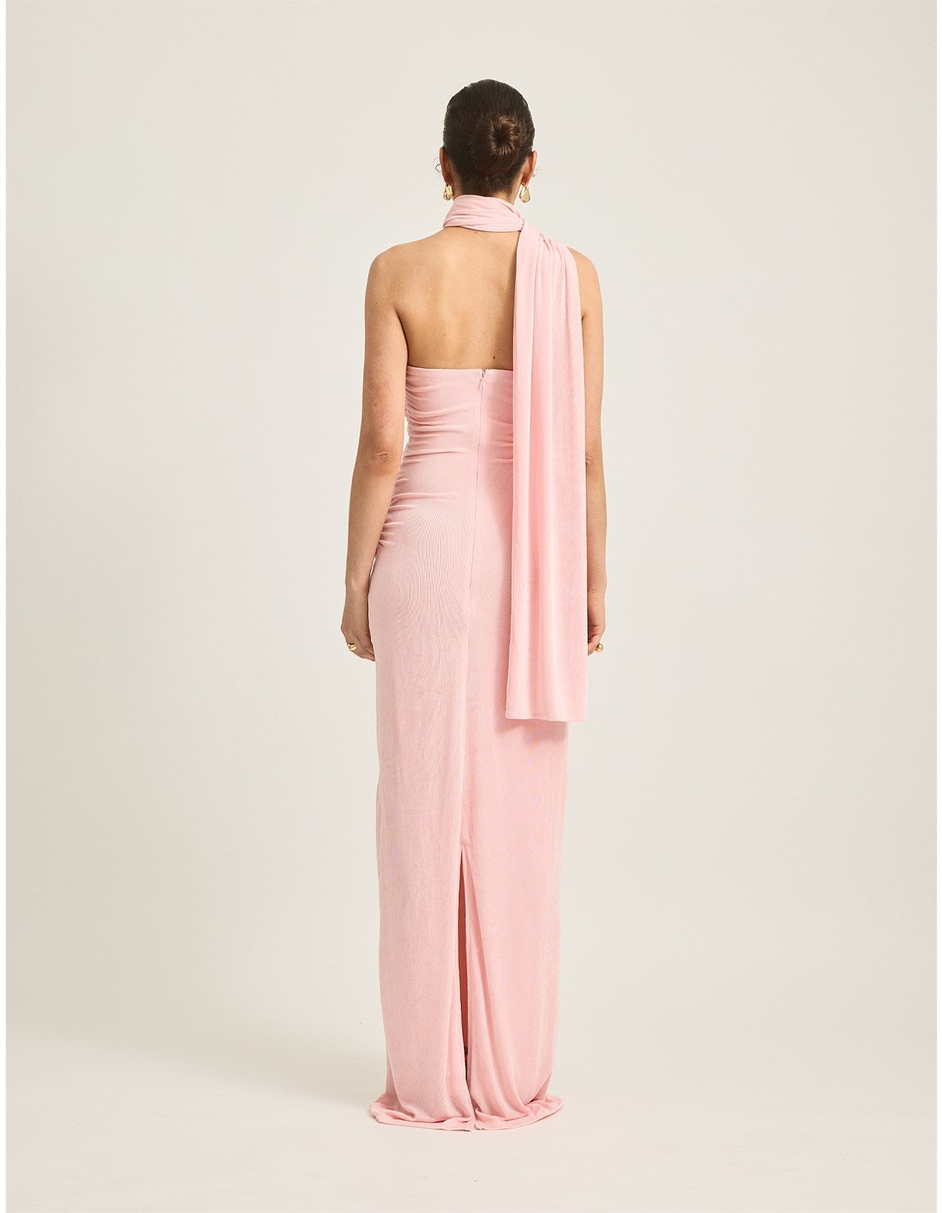 Women’s Strapless Maxi Dress with Wrap Scarf