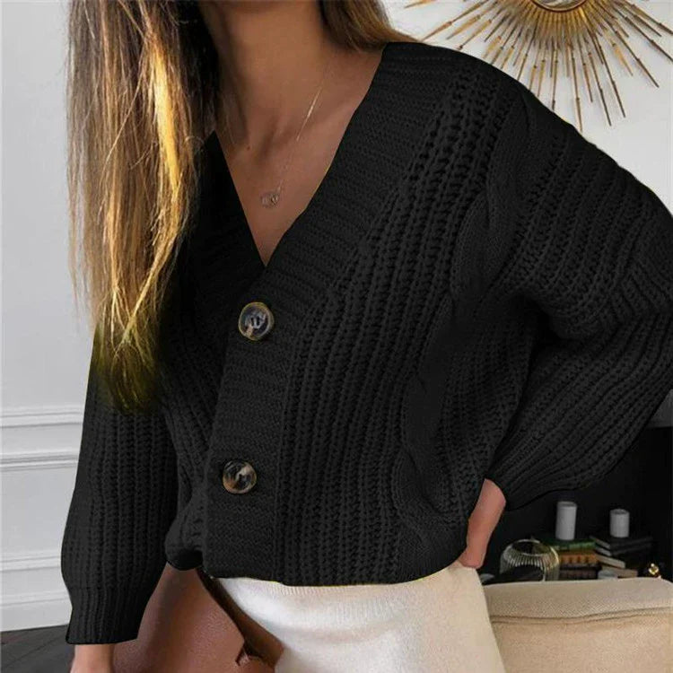 Women’s Cable Stitch Cardigan with Button Front