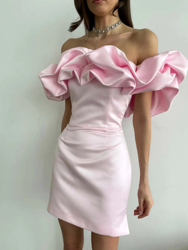 Women’s V-Neck Dress with Ruffled Hem