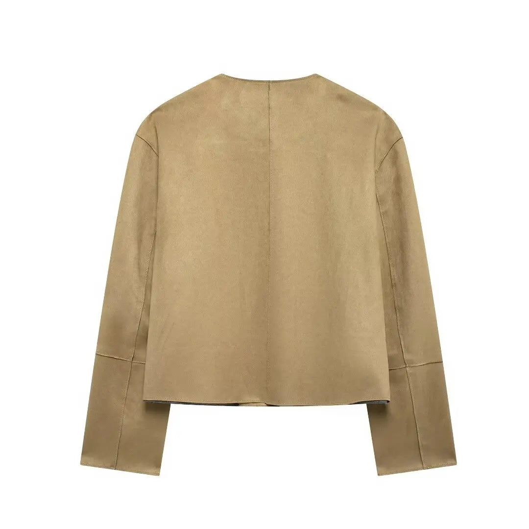 Women’s Varsity Bomber Jacket with Button Front