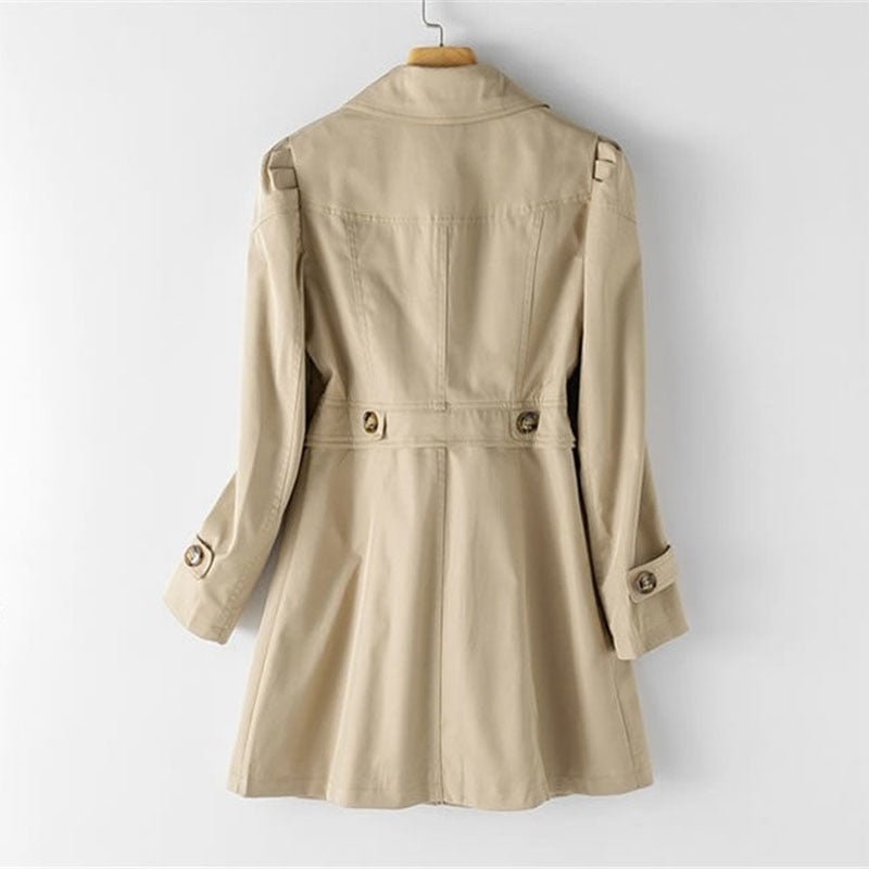 Women’s Button Trench Coat with Lapel Collar
