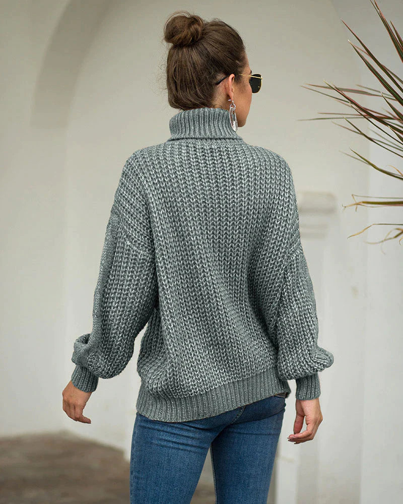 Women's Cable Knit Turtleneck Sweater