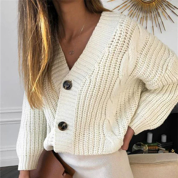 Women’s Cable Stitch Cardigan with Button Front